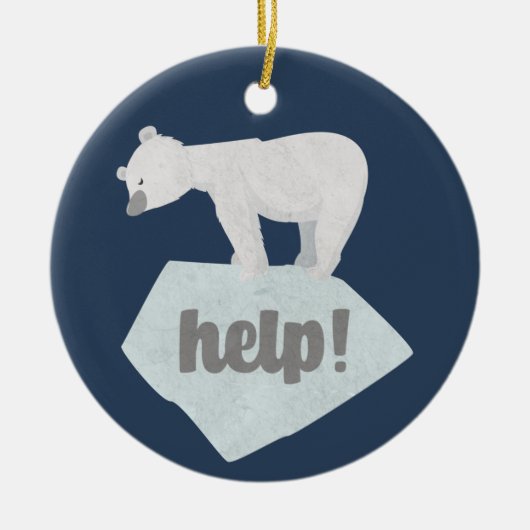 Helfen Sie dem Polarbär Keramik Ornament (Vorne)