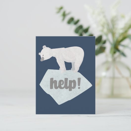 Helfen Sie dem Polarbär Postkarte (Stehend Vorderseite)