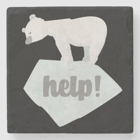 Helfen Sie dem Polarbär Steinuntersetzer (Vorderseite)