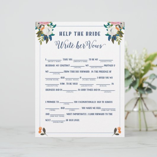 Helfen Sie der Braut, ihr Brautparty zu schreiben (Stehend Vorderseite)