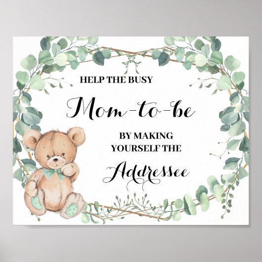 Helfen Sie der Mama, sich selbst zum Bear Shower z Poster (Vorne)