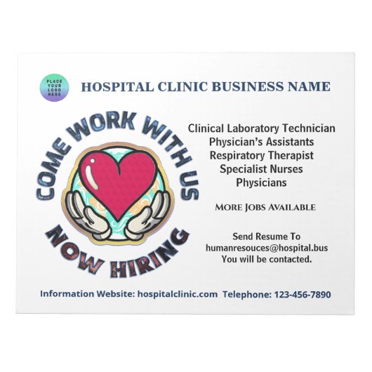 Helfen Sie Gewollt Unternehmen bei der Personalein Notizblock (Vorderseite)