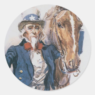 Helfen Sie ihm, den USA zu helfen! Runder Aufkleber