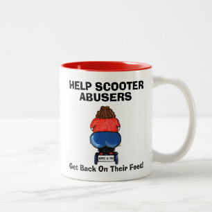 HELFEN SIE SCOOTER ABUSER, wieder auf ihre Füße! Zweifarbige Tasse