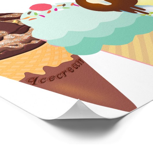 Helfen Sie sich selbst Ice Cream Sundae Bar Poster (Ecke)