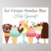 Helfen Sie sich selbst Ice Cream Sundae Bar Poster (Vorne)
