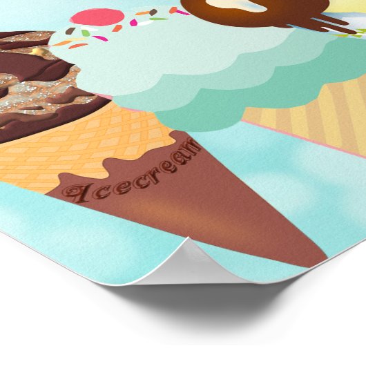 Helfen Sie sich selbst Ice Cream Sundae Bar Poster (Ecke)