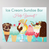 Helfen Sie sich selbst Ice Cream Sundae Bar Poster (Vorne)