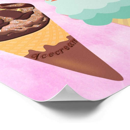 Helfen Sie sich selbst Ice Cream Sundae Bar Poster (Ecke)