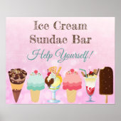Helfen Sie sich selbst Ice Cream Sundae Bar Poster (Vorne)