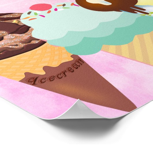 Helfen Sie sich selbst Ice Cream Sundae Bar Poster (Ecke)