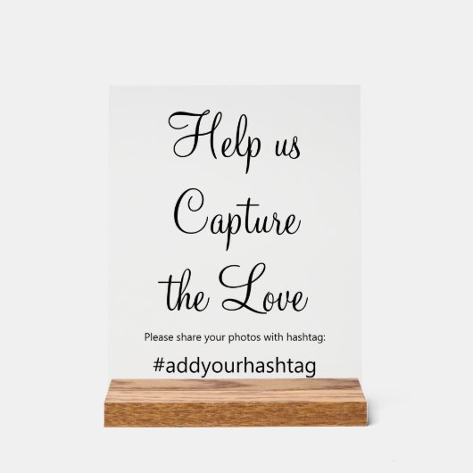 Helfen Sie uns, die Liebe Hochzeit Social Media zu Acrylschild (Vorderseite)