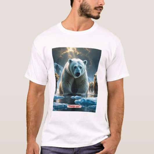 Helfen Sie uns - Eisbären auf dünnen Eisen-T - Shi T-Shirt (Vorderseite)
