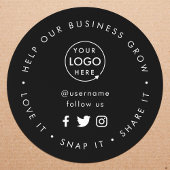 Helfen Sie unserem Unternehmenswachstum | Social M Runder Aufkleber