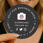 Helfen Sie unserem Unternehmenswachstum | Social M Runder Aufkleber