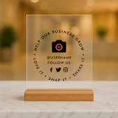 Helfen Sie unserem Unternehmenswachstum | Soziale Acrylschild