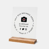 Helfen Sie unserem Unternehmenswachstum | Soziale Acrylschild (Winkel)