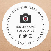 Helfen Sie unserem Unternehmenswachstum | Soziale Runder Aufkleber