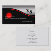 Helfende Hände, rote Stelle, Metallischeffekt Visitenkarte (Vorne/Hinten)