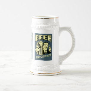 Helfende weiße Typen tanzen seit 1842 Bierglas