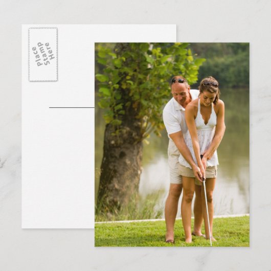 Helfer beim Golf Postkarte (Vorne/Hinten)