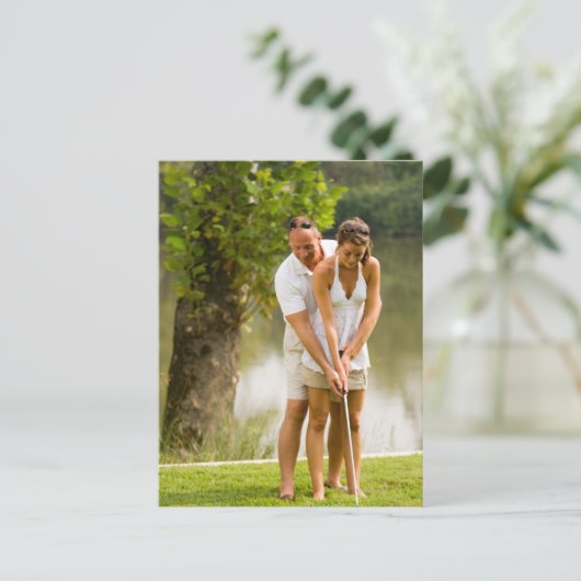 Helfer beim Golf Postkarte (Stehend Vorderseite)