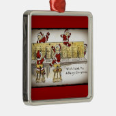 Helfer des Weihnachtsmanns auf der Schalttafel Silbernes Ornament (Rechts)