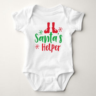 Helfer des Weihnachtsmanns, Elfshuhe, Schneeflocke Baby Strampler