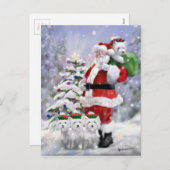 Helfer des Weihnachtsmanns Feiertagspostkarte (Vorne/Hinten)