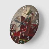 Helfer des Weihnachtsmanns Runde Wanduhr (Winkel)