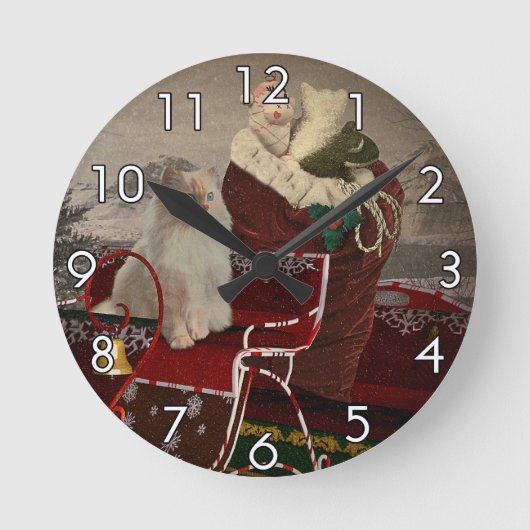 Helfer des Weihnachtsmanns Runde Wanduhr (Vorderseite)