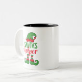 Helfer Niedlicher Cartoon Elf Zeichnend Niedlicher Zweifarbige Tasse (Vorderseite Links)