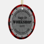 Helferwerkstatt des Weihnachtsmanns Schuhhöhle Keramik Ornament (Rechts)