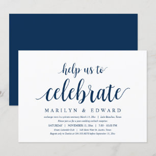 Helft uns, die moderne Post-Wedding-Elopement zu f Einladung