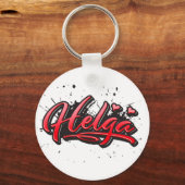 Helga red Heart Graffiti Schlüsselger Schlüsselanhänger (Vorderseite)