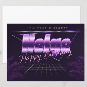 Helge Name Vorname lila retro Karte Geburtstag