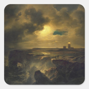 Helgoland im Mondschein, 1851 Quadratischer Aufkleber