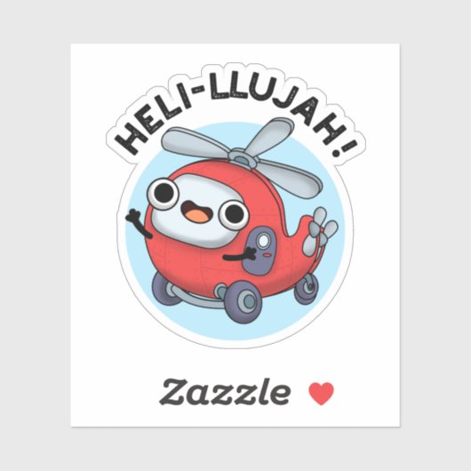 Heli-llujah Funny Helicopter Pun Aufkleber (Blatt)