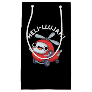 Heli-llujah Funny Helicopter Pun Dark BG Kleine Geschenktüte