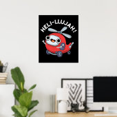 Heli-llujah Funny Helicopter Pun Dark BG Poster (Heimbüro)
