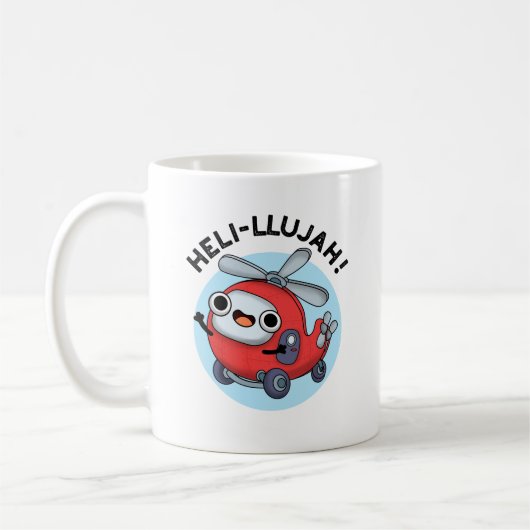 Heli-llujah Funny Helicopter Pun Kaffeetasse (Links)