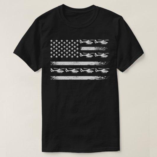 Heli Pilot US Flag Aviation Military Army Helicop T-Shirt (Design vorne)