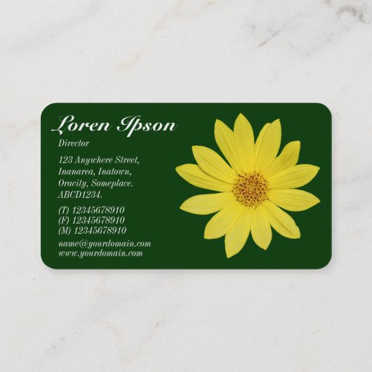 Helianthus - Dunkelgrün Visitenkarte (Rückseite)