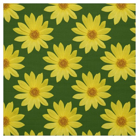 Helianthus 'Lemon Queen' Pattern - Forest Green Stoff (Muster)