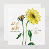 Helianthus Save the Date Wedding Announcement (Vorne/Hinten)