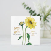 Helianthus Save the Date Wedding Announcement (Stehend Vorderseite)