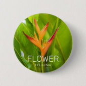 Heliconia Blume Design der Pflanze Button (Vorderseite)