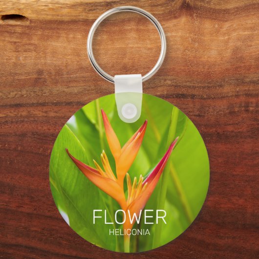 Heliconia Blume Design der Pflanze Schlüsselanhänger (Vorderseite)