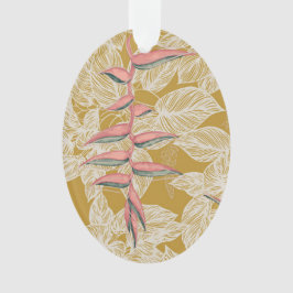 Heliconia & Lauhala, reversible Māla Lani Ornament