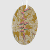 Heliconia & Lauhala, reversible Māla Lani Ornament (Vorderseite)
